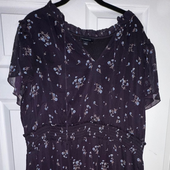 Tamara H. Blue Floral Dress – Size 3XL – Elastic Waistband & Layered Skirt - Picture 2 of 7